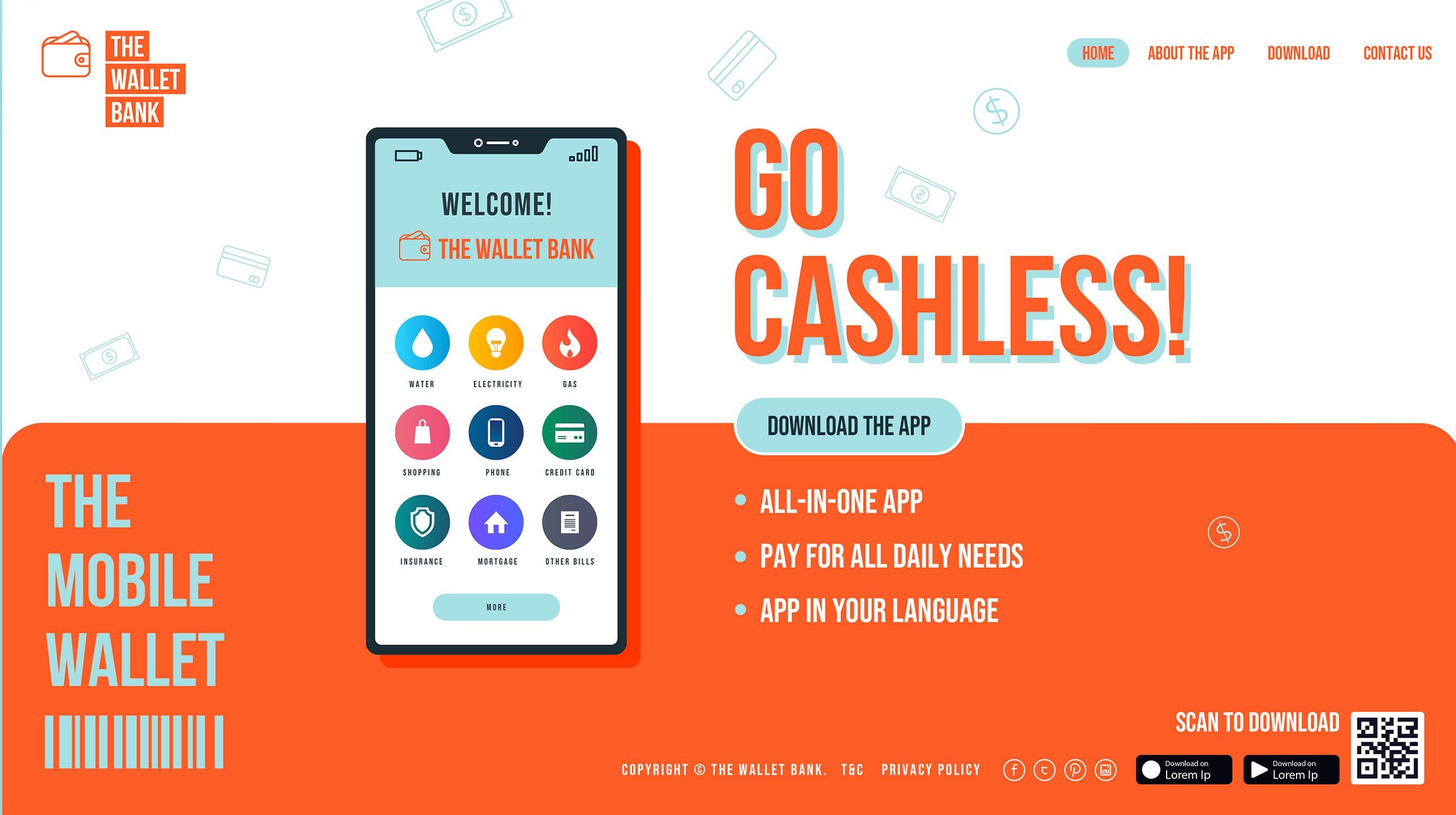 The Wallet Bank - Digital payment app with bill payment features and cashless transactions